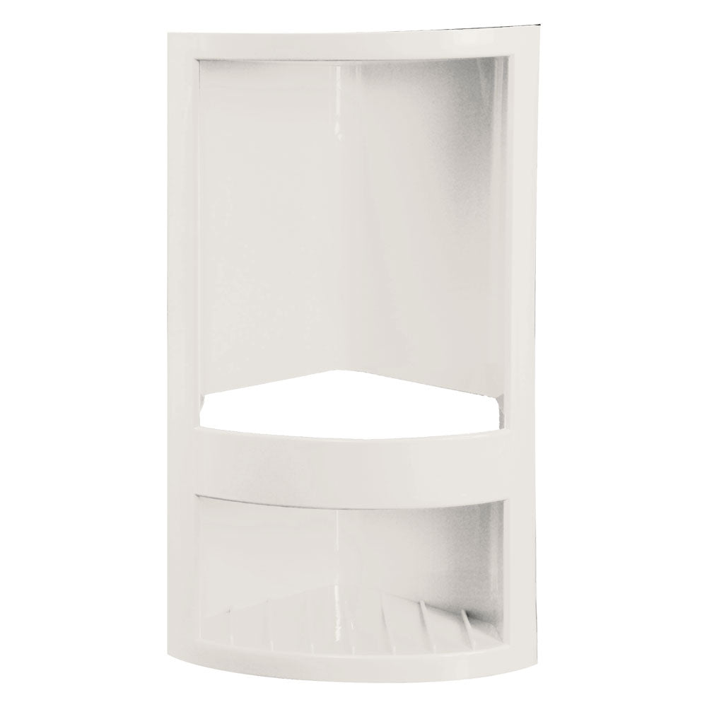 Angolare per doccia a doppio ripiano bianco 14x14x32,5 cm in plastica salvaspazio