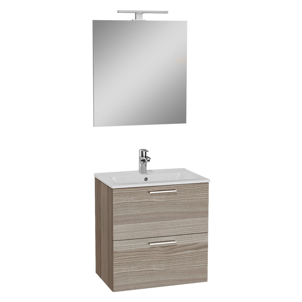 Mobile da bagno sospeso Mia Cordoba 57,5x37,8x59,6 cm con specchio LED e lavabo in ceramica Immagine principale del prodotto