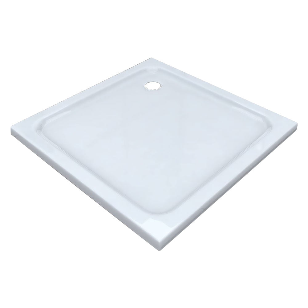 Piatto doccia quadrato 90x90 cm in acrilico bianco lucido - profilo basso 5 cm