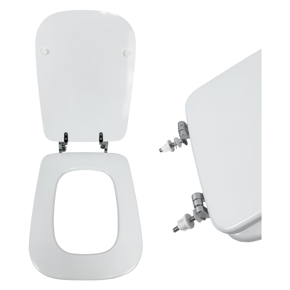 Sedile WC Conca Ideal Standard in legno MDF bianco con cerniere in lega di zinco Immagine principale del prodotto