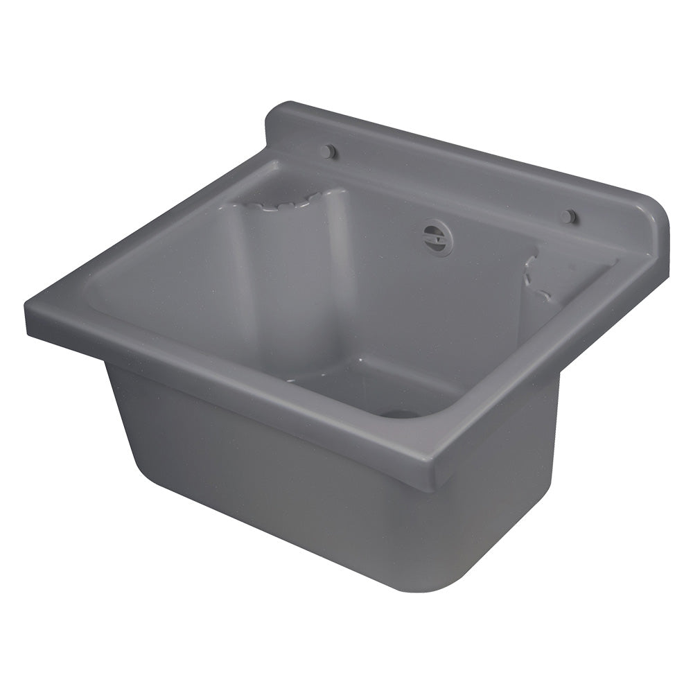 Pilozzo lavatoio salvaspazio da parete mini grigio cemento 42,5x34 cm con kit di installazione completo Immagine principale del prodotto