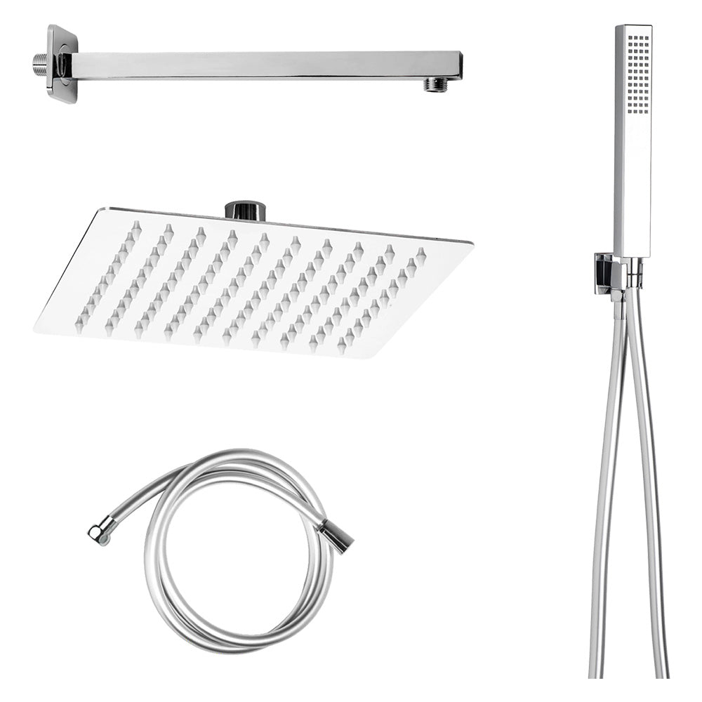 Set doccia starter quadrato cromo con soffione 20x20 cm ed effetto pioggia Immagine principale del prodotto