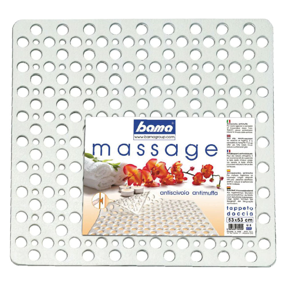 Tappeto doccia antiscivolo in PVC antimuffa 53x53 cm con ventose