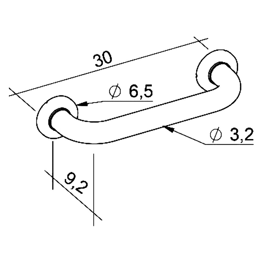 Maniglione d'appoggio per bagno in PVC bianco 30 cm con presa antiscivolo Immagine principale del prodotto