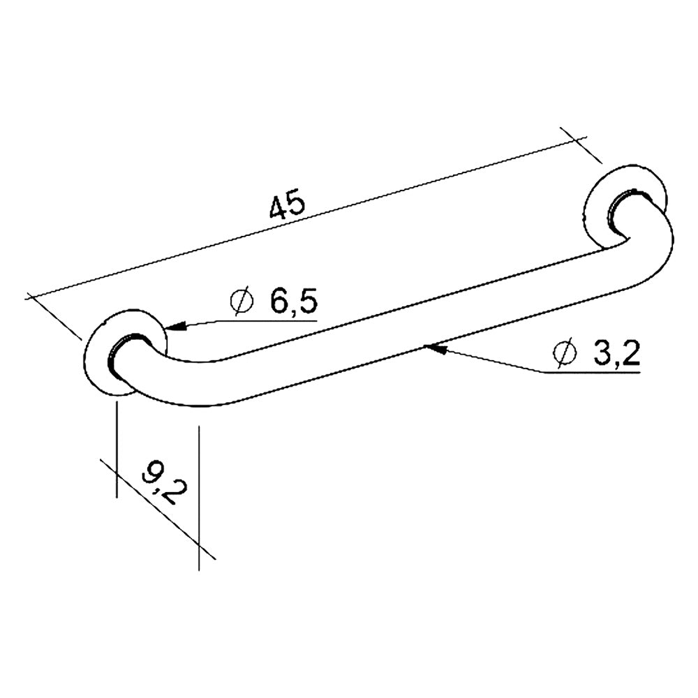Maniglione d'appoggio per bagno in PVC bianco 45 cm Immagine principale del prodotto