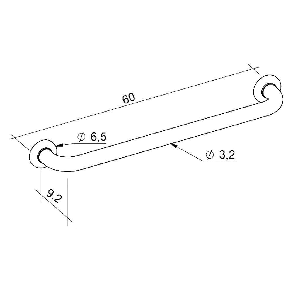 Maniglione d'appoggio per bagno in PVC bianco 60 cm antiscivolo Immagine principale del prodotto