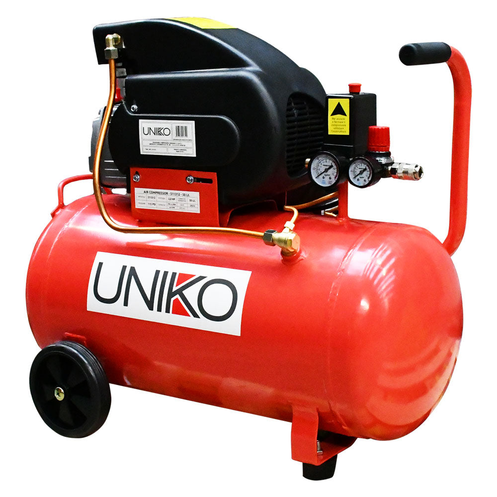 Compressore ad olio UNIKO da 50 litri e 2 HP per bricolage e lavori domestici