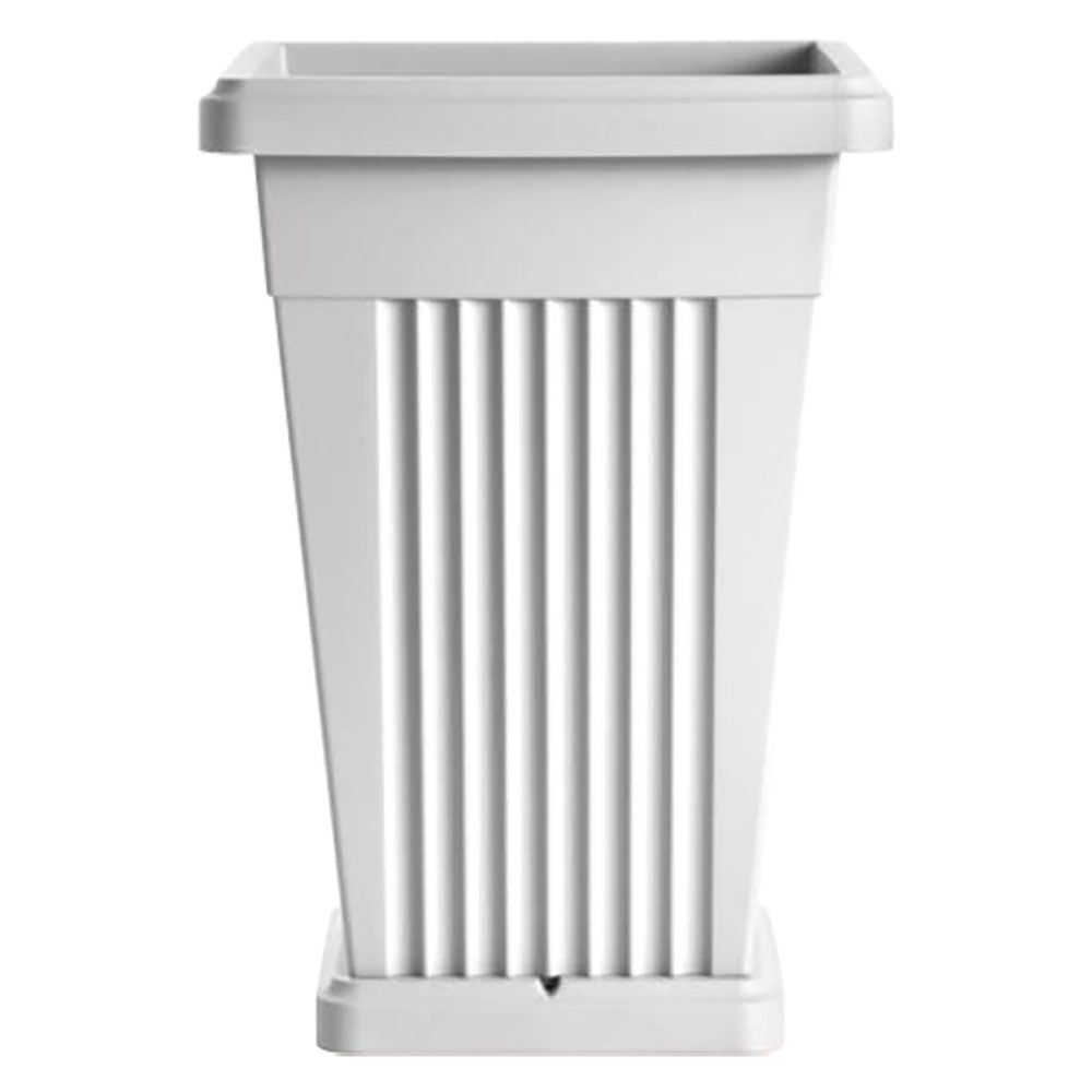 Vaso piramide in polipropilene bianco 40x40x59 cm 50 litri con sottovaso