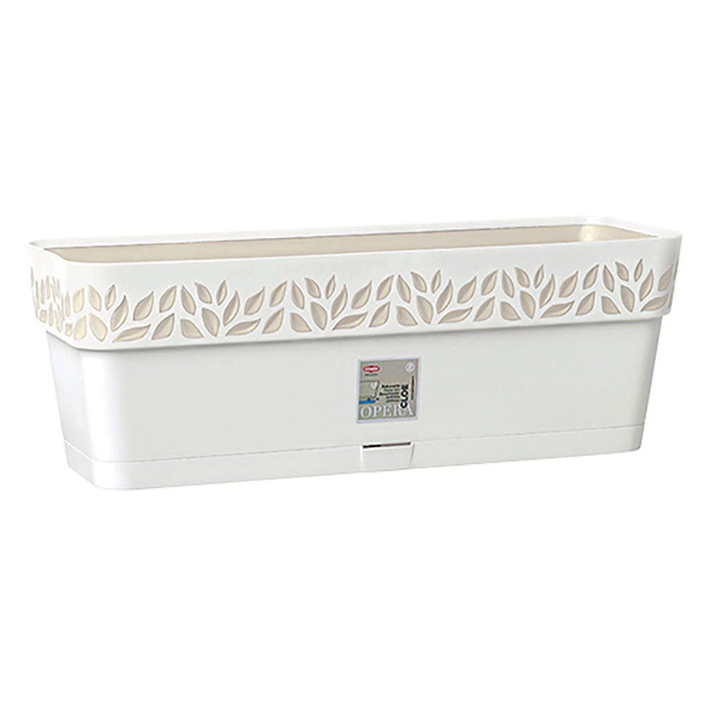 Balconetta rettangolare Cloe Stefanplast 50 cm bianco/travertino con riserva d'acqua Immagine principale del prodotto