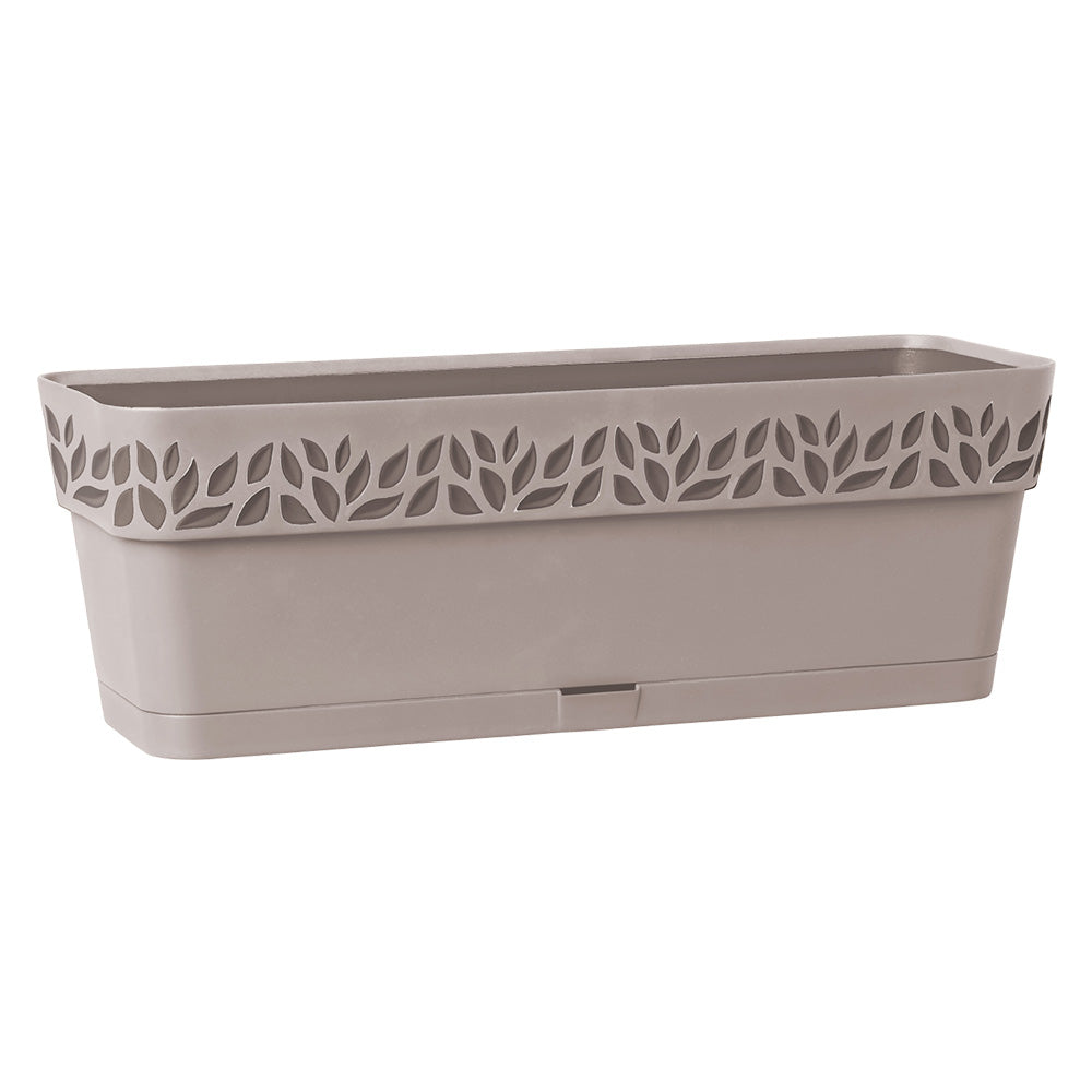 Balconetta rettangolare Cloe Stefanplast 50 cm greige con riserva d'acqua da 9,5 litri