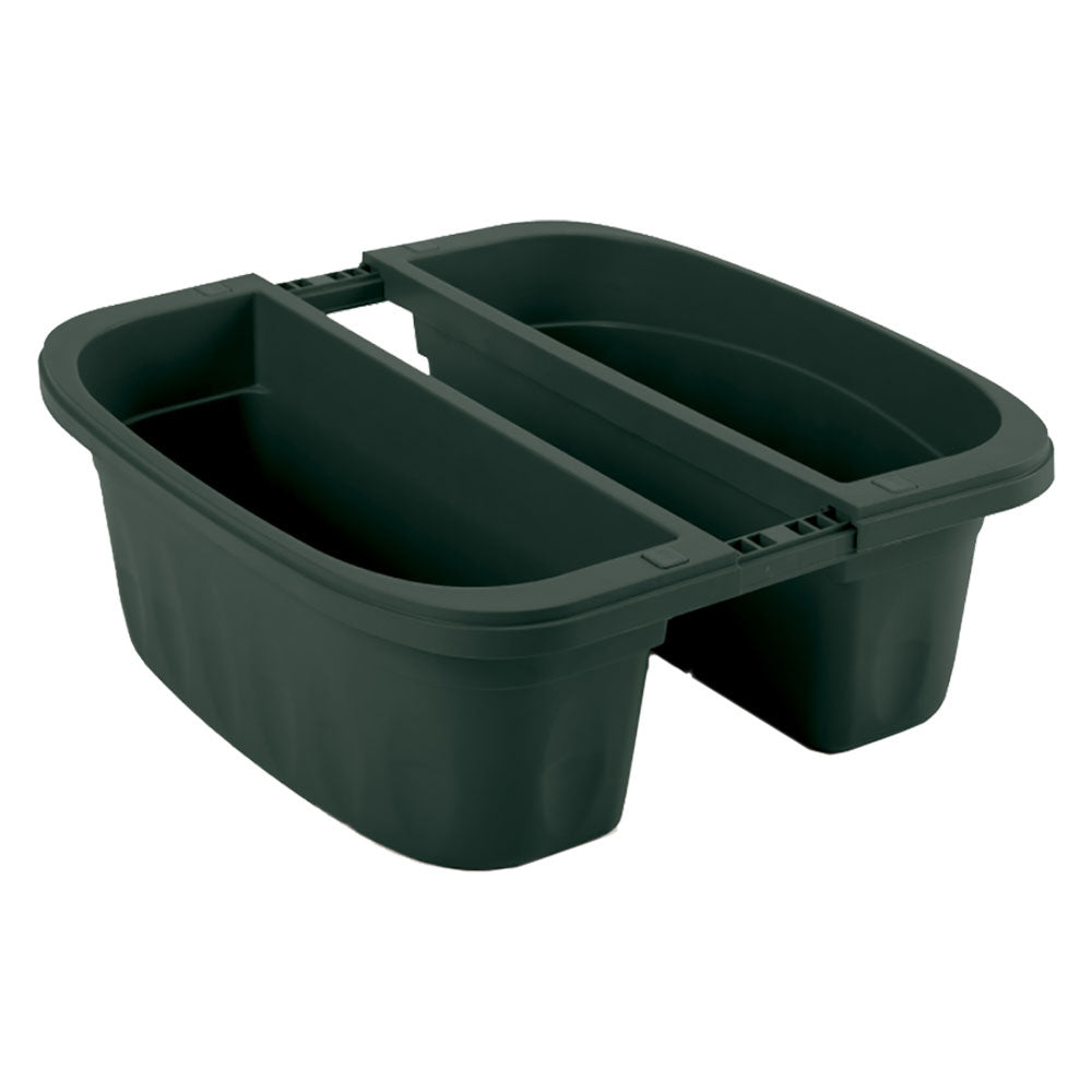 Balconetta fioriera doppia Klunia Bama in plastica verde da 40 cm con riserva d'acqua e agganci regolabili