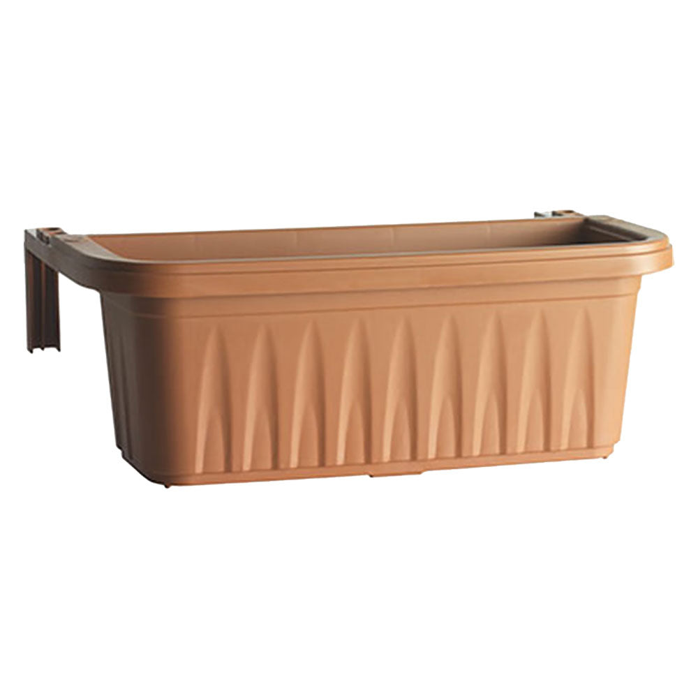 Fioriera da balcone Rondine Bama 50 cm in plastica terracotta con riserva d'acqua e agganci regolabili