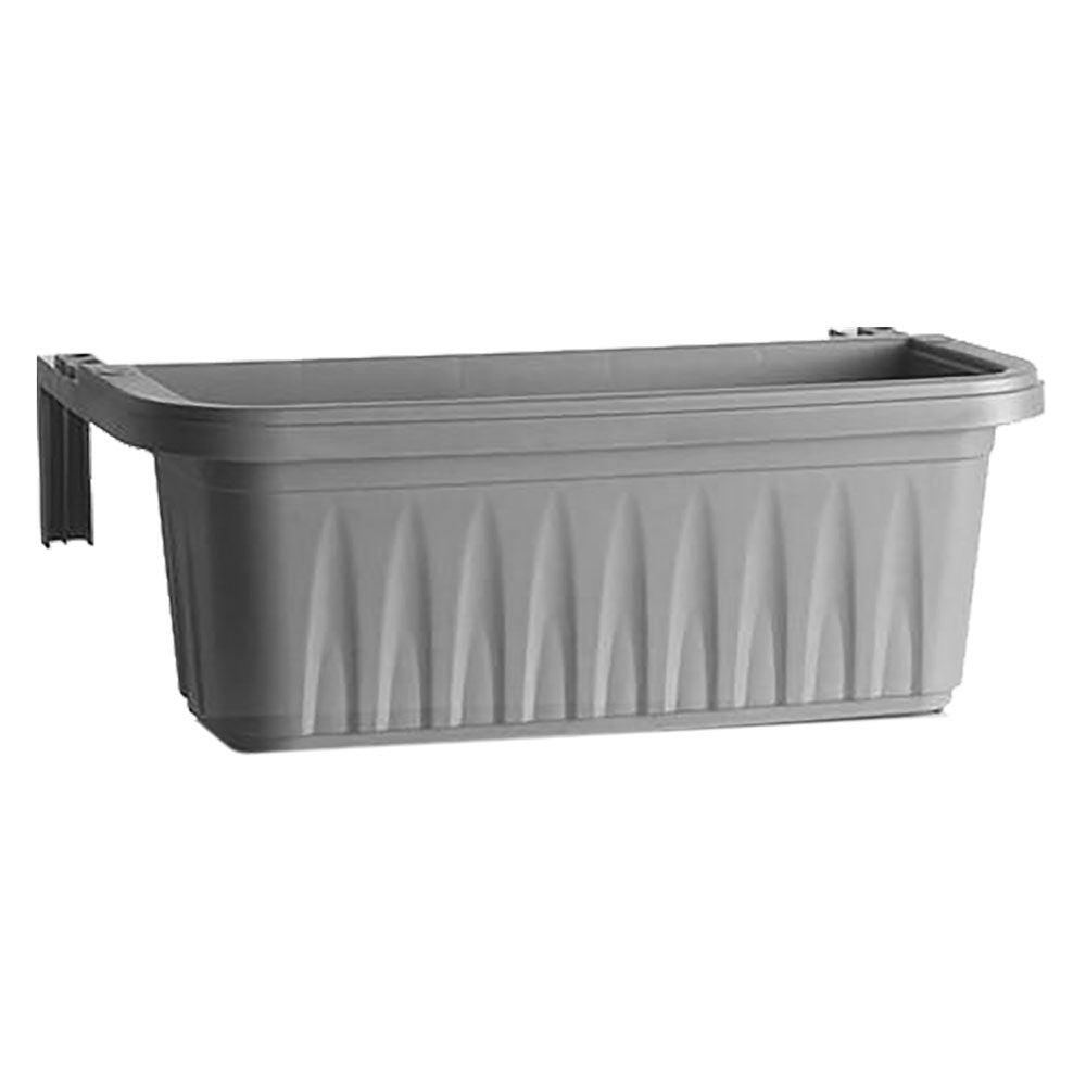Fioriera balconetta rettangolare Rondine Bama grigia 50 cm con riserva d'acqua per balconi e terrazzi