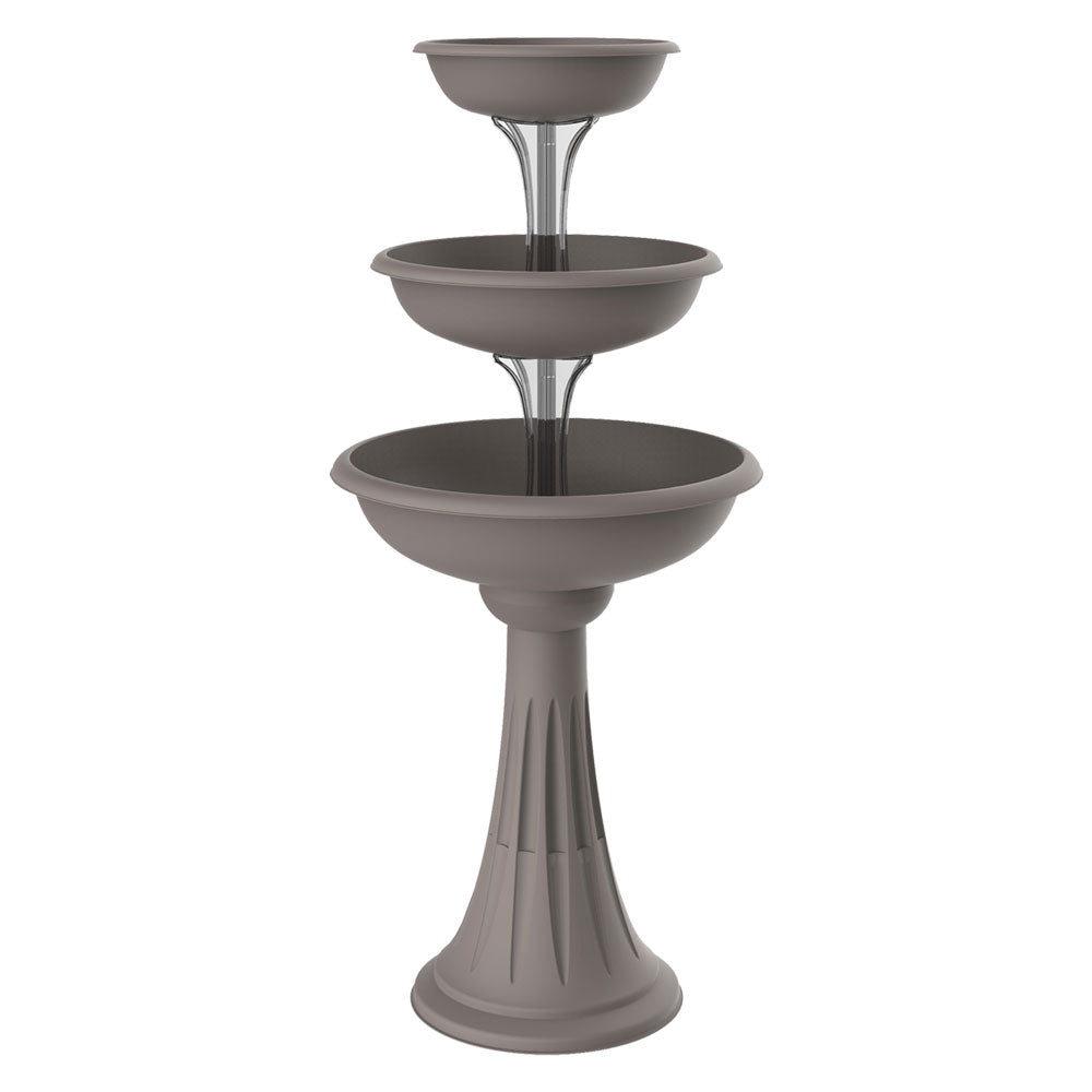 Set di 3 ciotole per fiori con colonna Trevi Bama color cappuccino in plastica