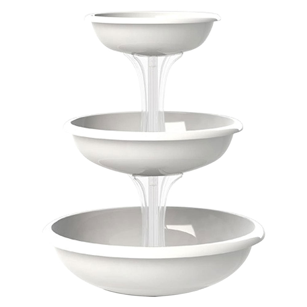 Set da 3 ciotole per fiori Fontana Bama in plastica bianca di diametro 30, 40 e 50 cm