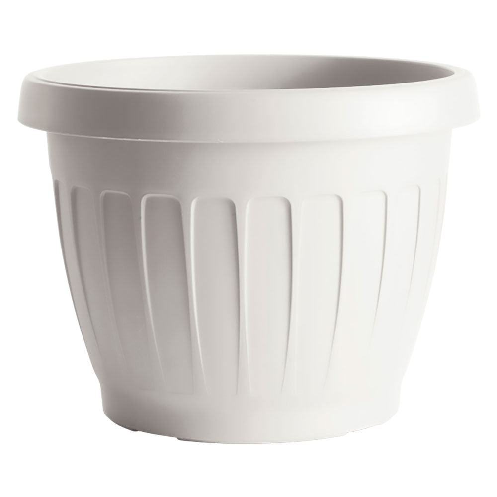 Vaso tondo Bama Terra bianco ø 30 cm h 22 cm capienza 9,5 litri in polipropilene