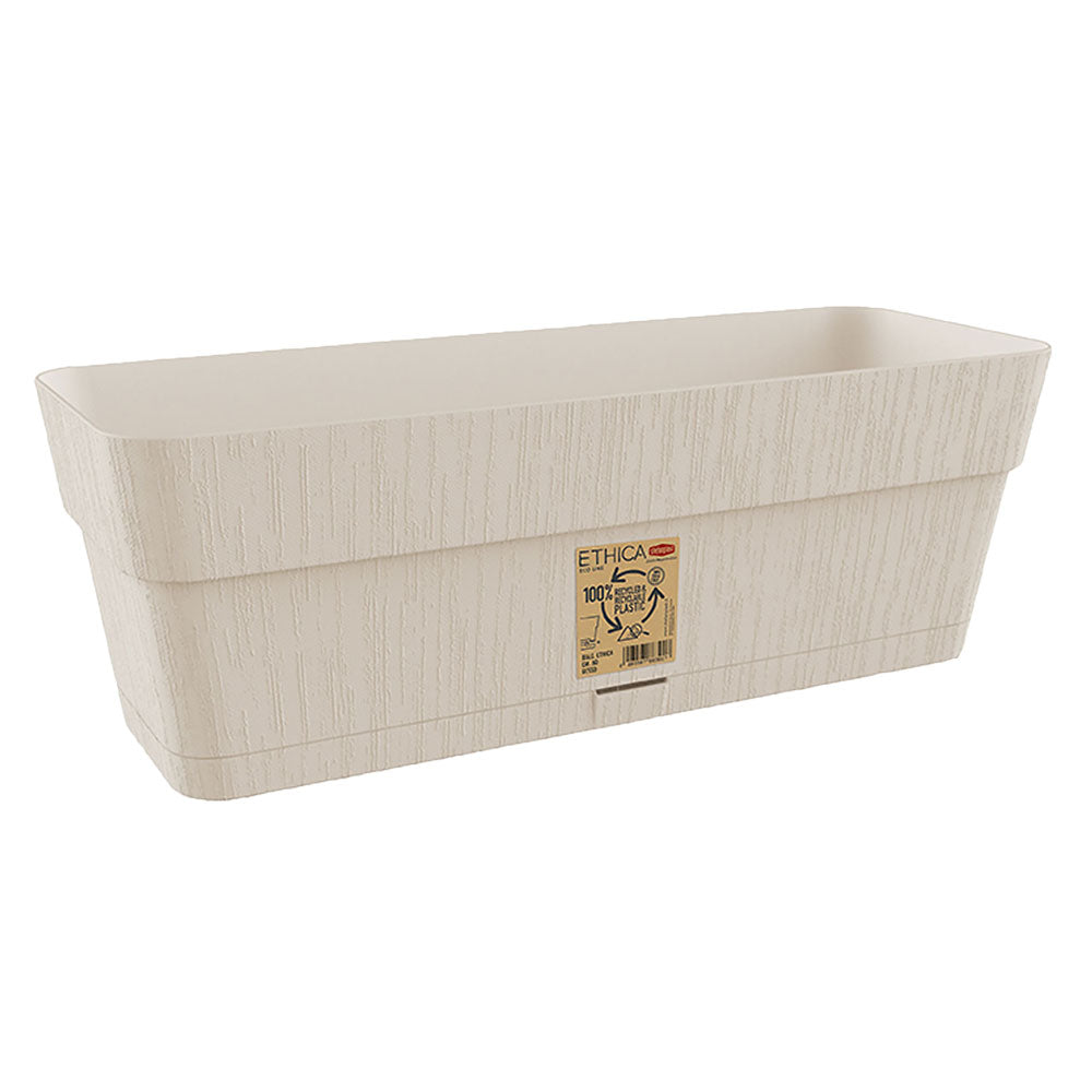 Balconetta rettangolare Ethica Stefanplast colore gesso 30x13x12 cm in plastica riciclata