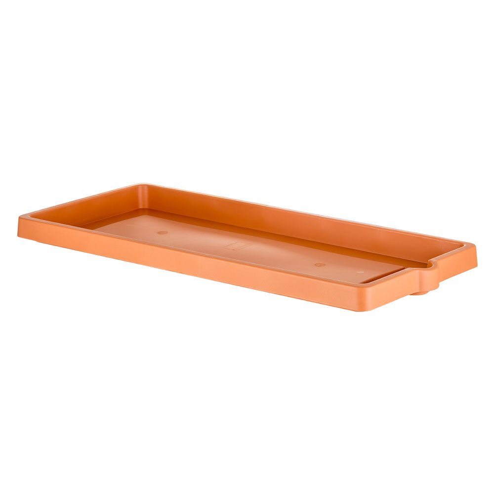 Sottovaso rettangolare BAMA effetto legno cotto chiaro 94x36 cm in polipropilene per piante e fioriere