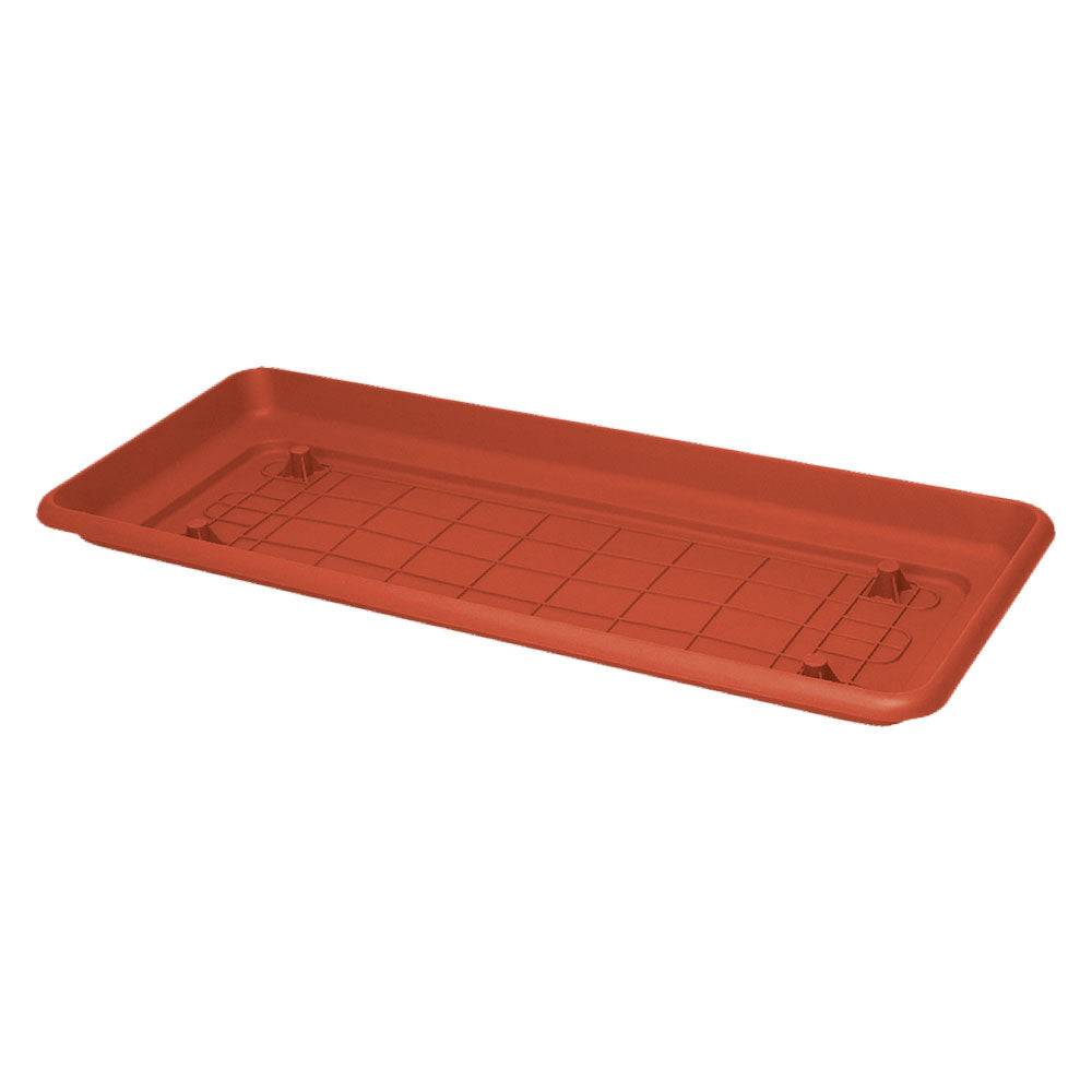 Sottovaso rettangolare Maxi ICS 60x30 cm in polipropilene con predisposizione per ruote