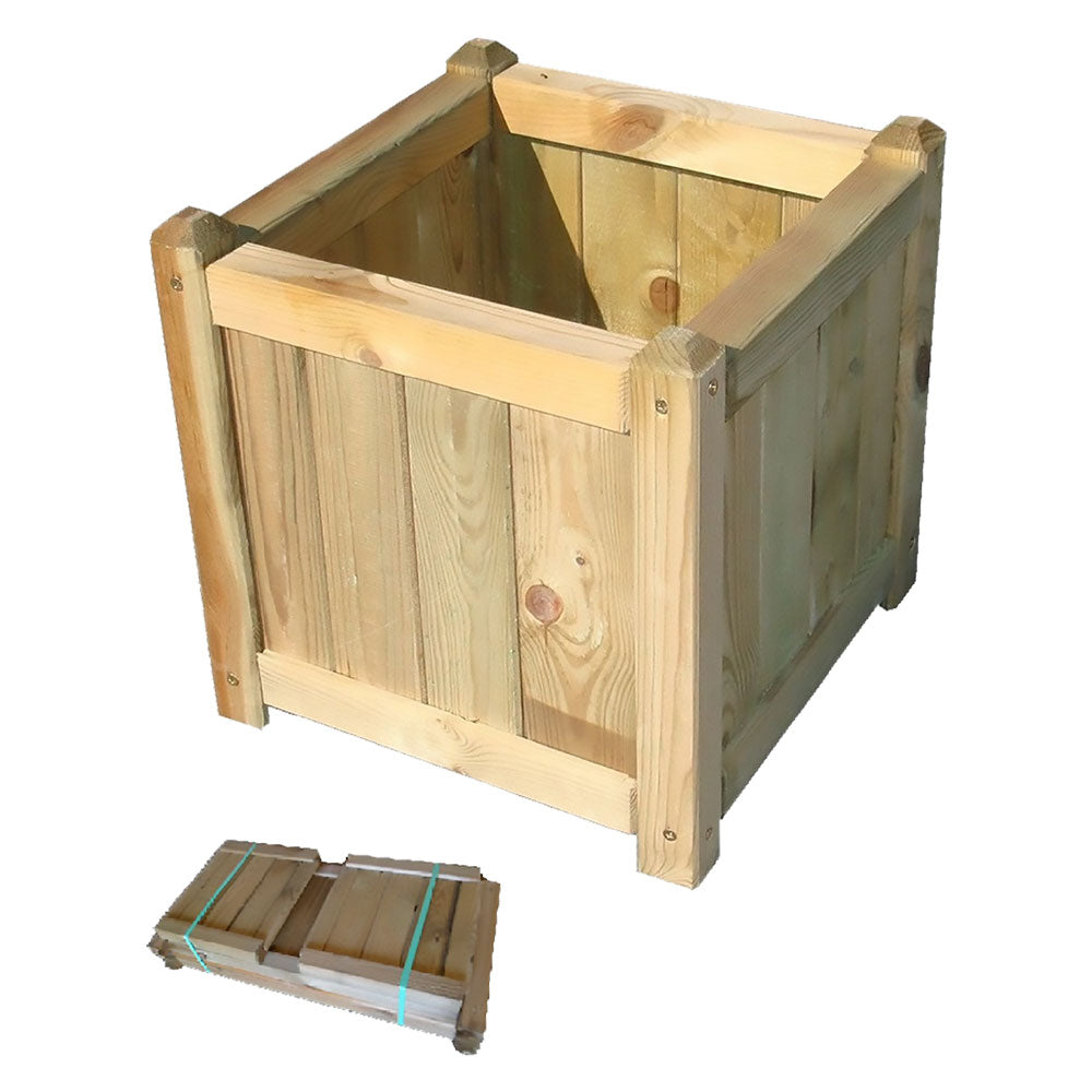 Fioriera in legno di pino Veracruz 40x40x40 cm per giardino e casa