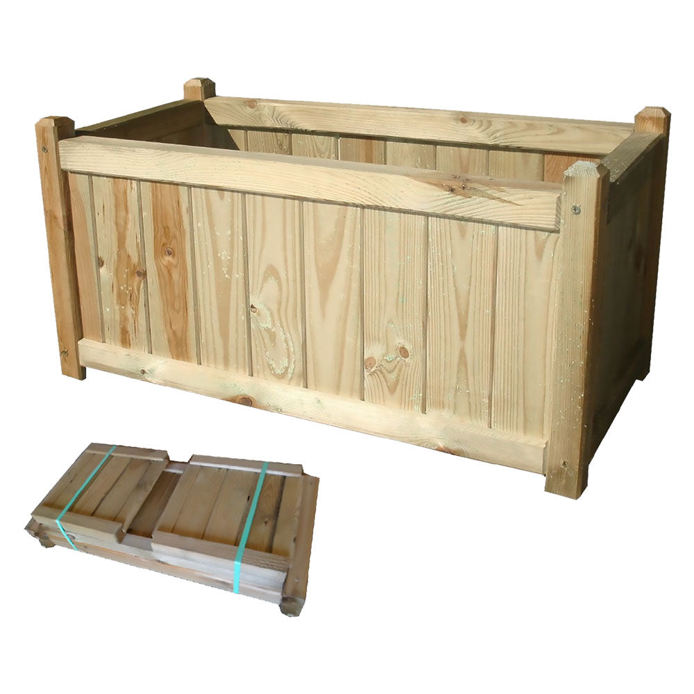 Fioriera in legno di pino Veracruz 80x40x40 cm per esterno e interno