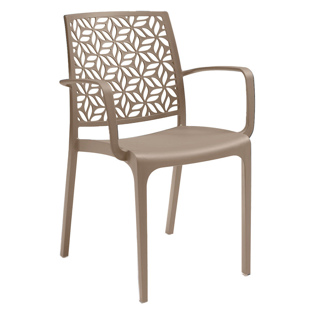Sedia da esterno Ninfa Armchair in polipropilene taupe 56x54x80 cm