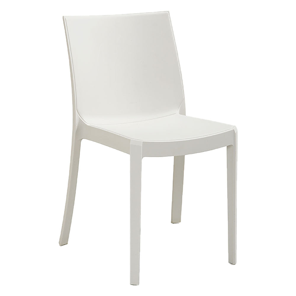 Sedia Perla in polipropilene bianca impilabile da esterno e interno 47x55x82 cm Immagine principale del prodotto
