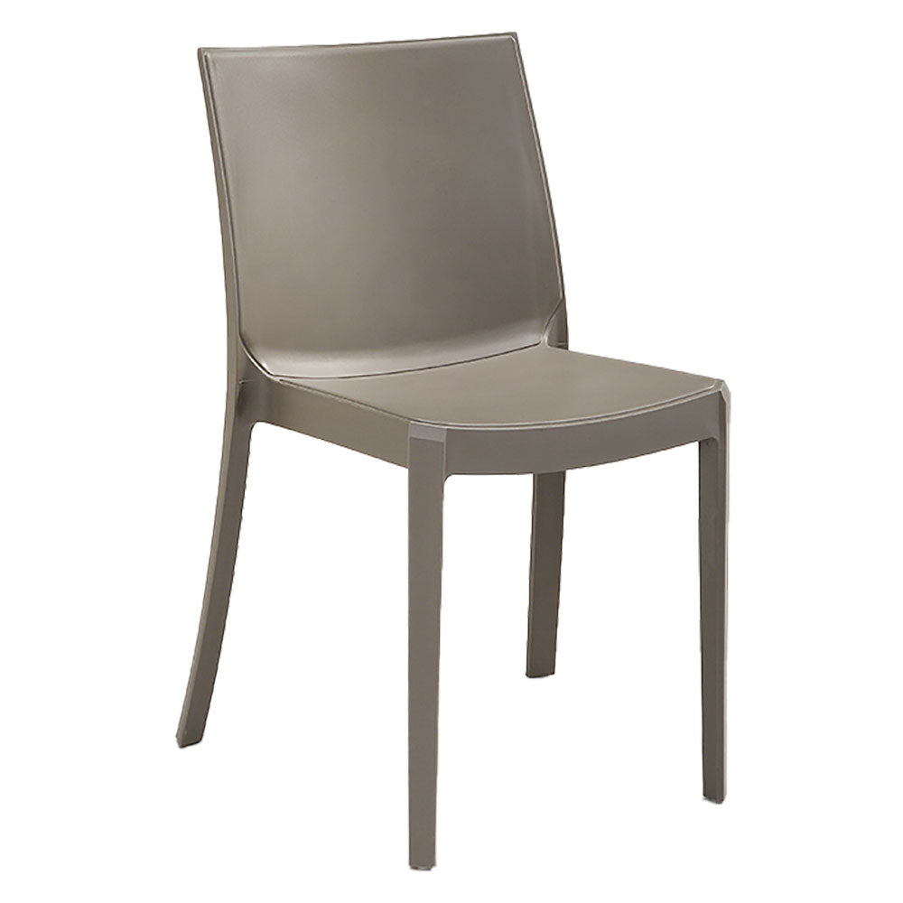 Sedia Perla in polipropilene beige taupe impilabile da esterno e interno