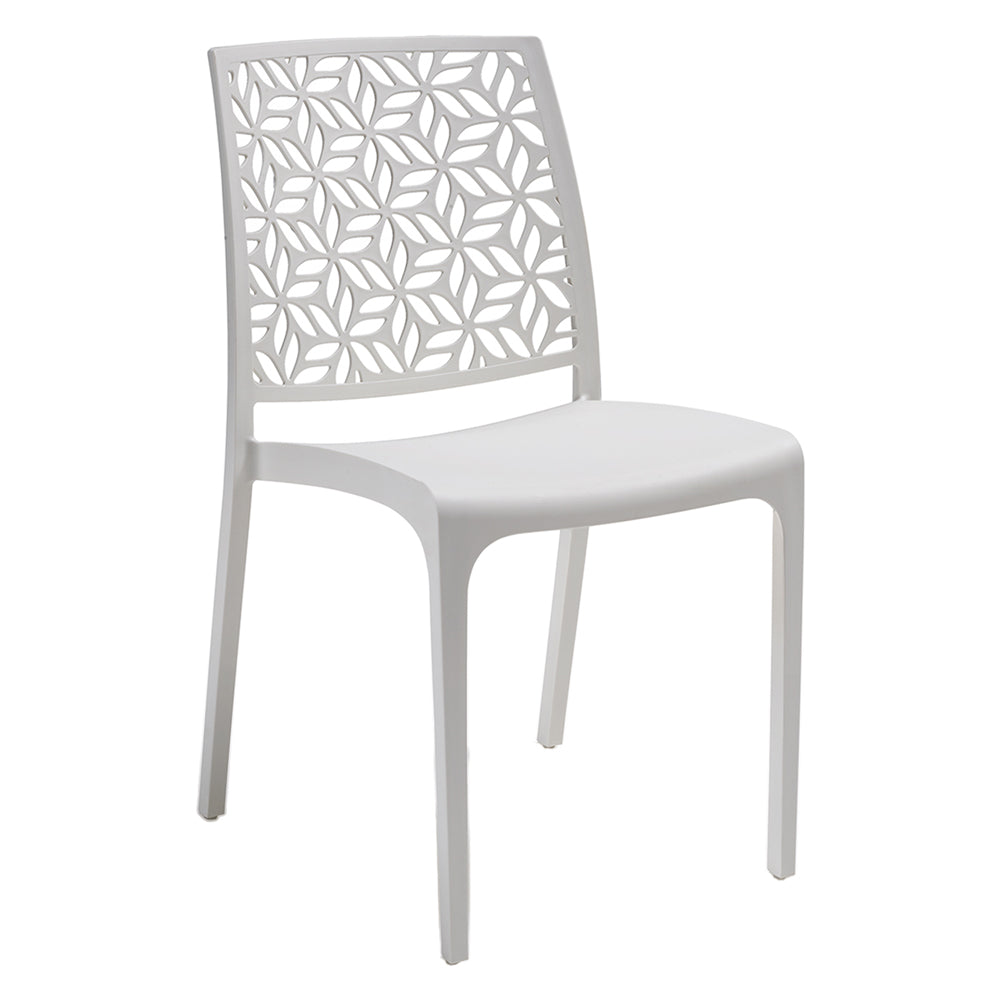 Sedia da esterno modello Ninfa in polipropilene bianco 46x54xh80 cm