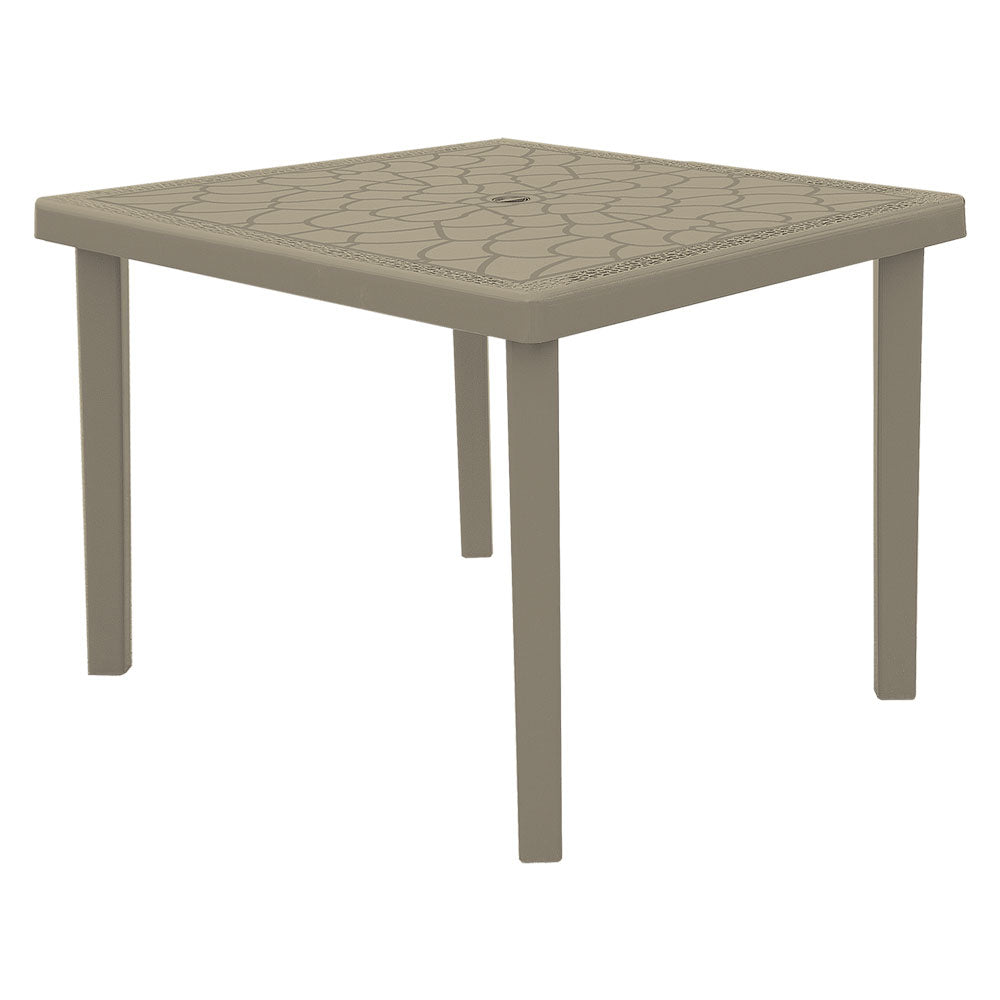 Tavolo da esterno Gruvyer in polipropilene color juta 90x90 cm con effetto rattan