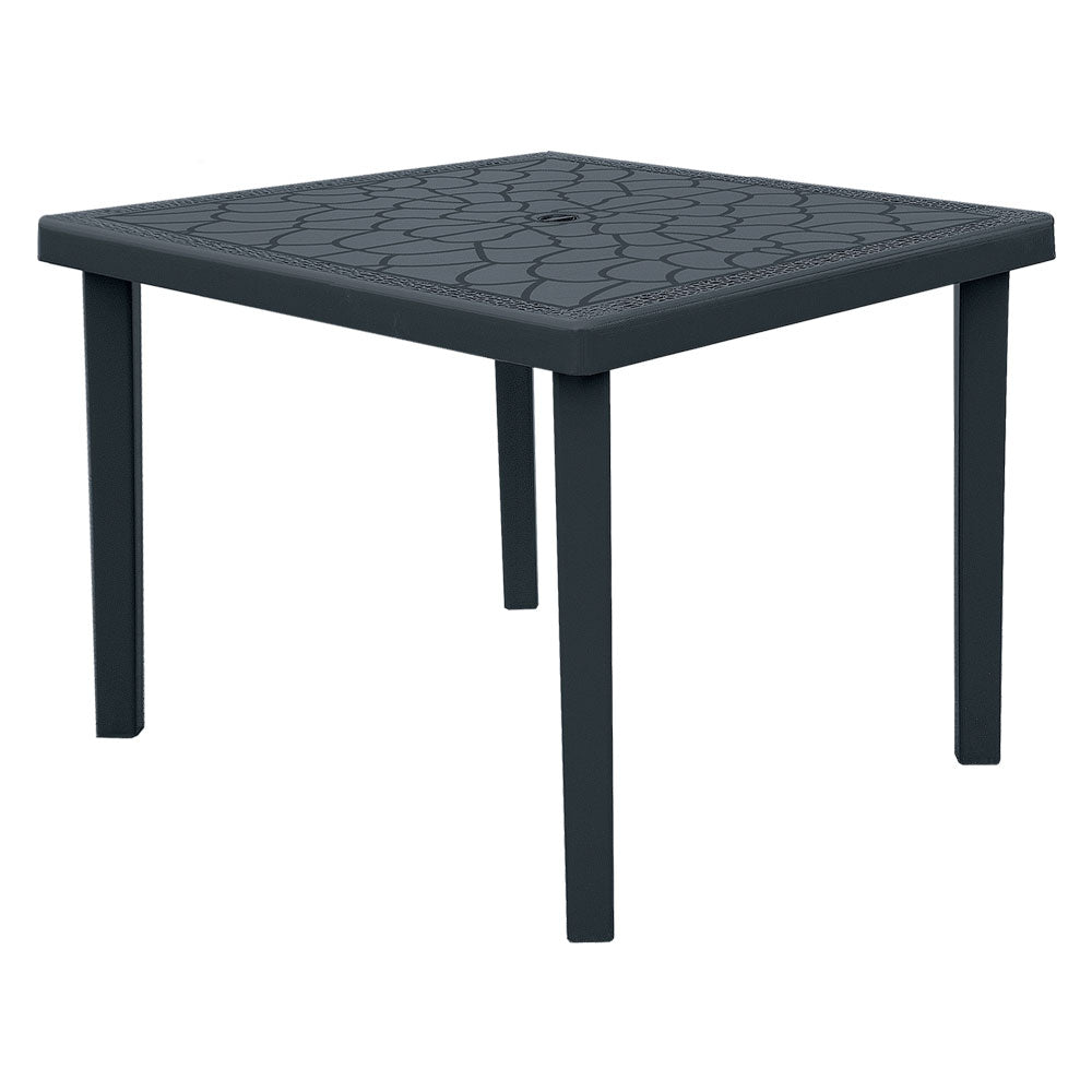 Tavolo da giardino Gruvyer 90x90 cm in polipropilene effetto rattan colore antracite Immagine principale del prodotto