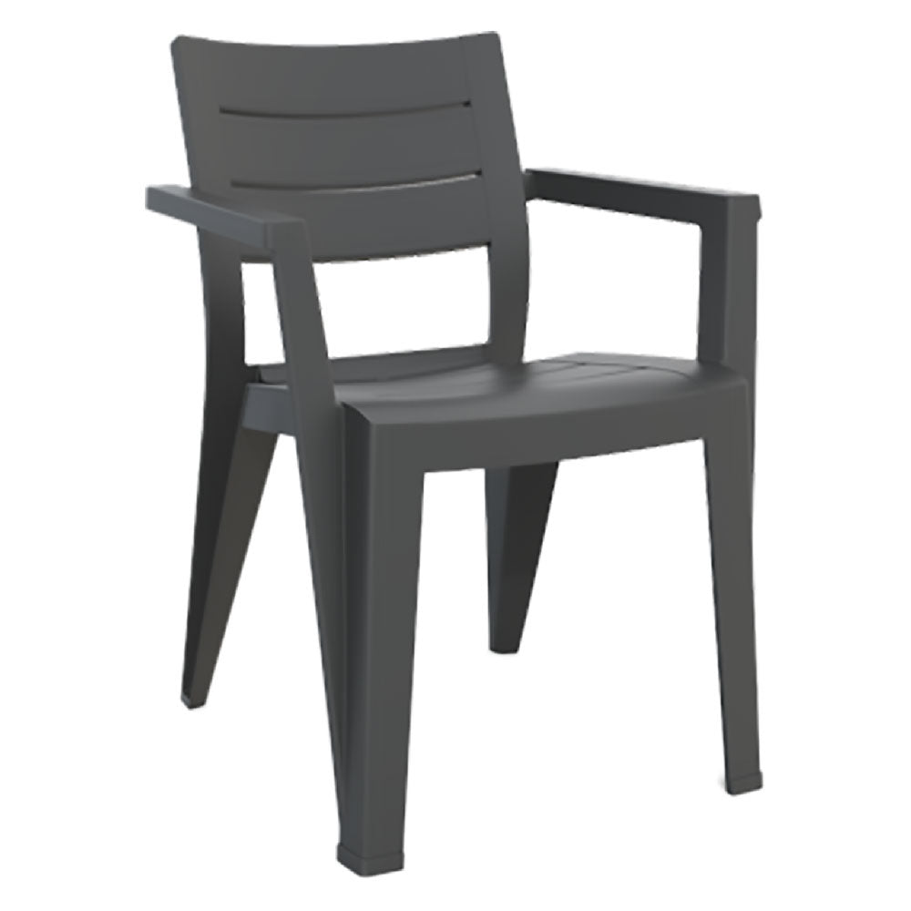 Sedia da giardino Julie Keter in polipropilene graphite con braccioli