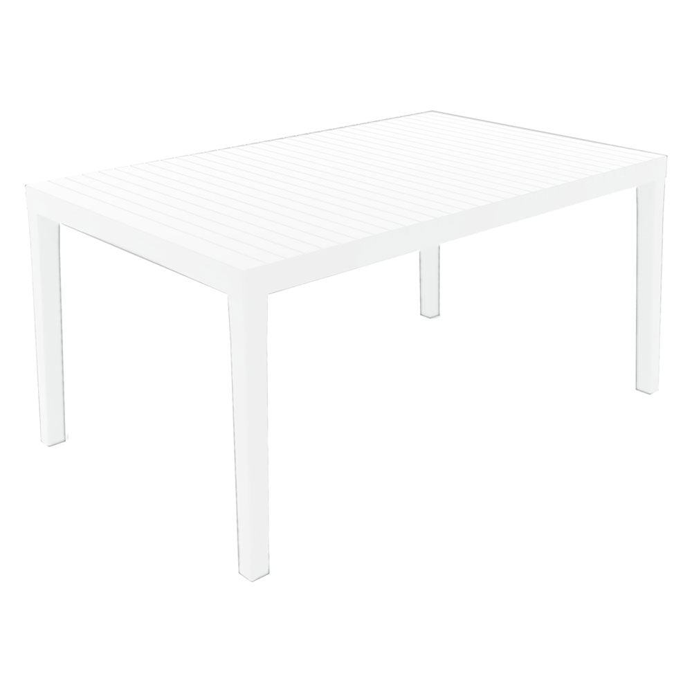 Tavolo da giardino Palau in polipropilene bianco effetto rattan 150x90 cm
