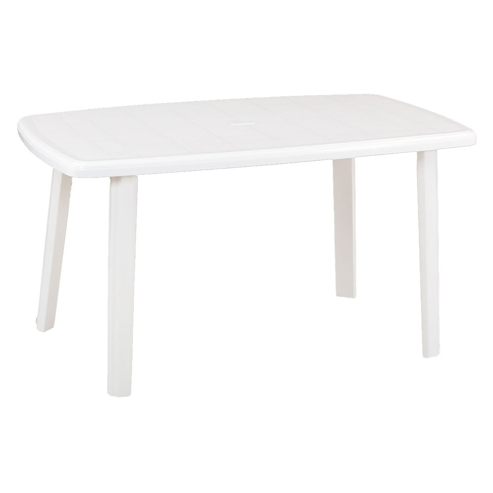 Tavolo da giardino modello Cayman in polipropilene bianco 140x90 cm