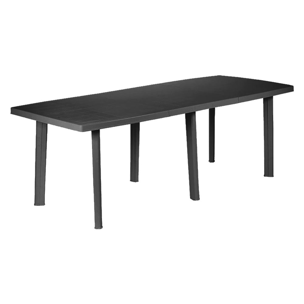 Tavolo da giardino allungabile Trio in polipropilene antracite 180/216 cm con struttura a 6 gambe Immagine principale del prodotto