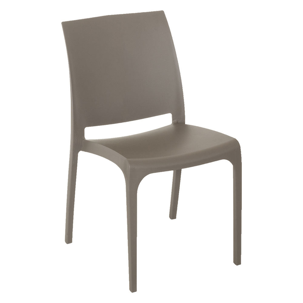 Sedia da esterno impilabile modello Volga in polipropilene beige taupe