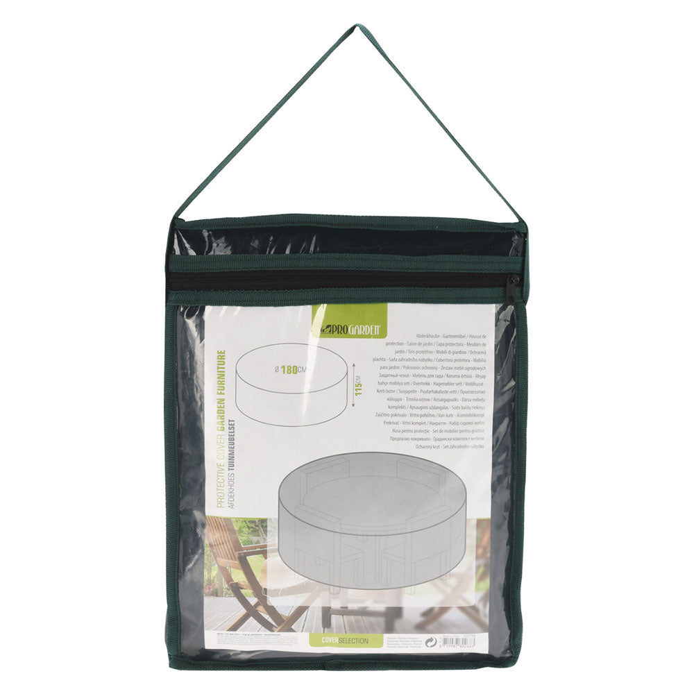 Copertura protettiva impermeabile e anti UV in poliestere per tavoli tondi da esterno 180x115 cm