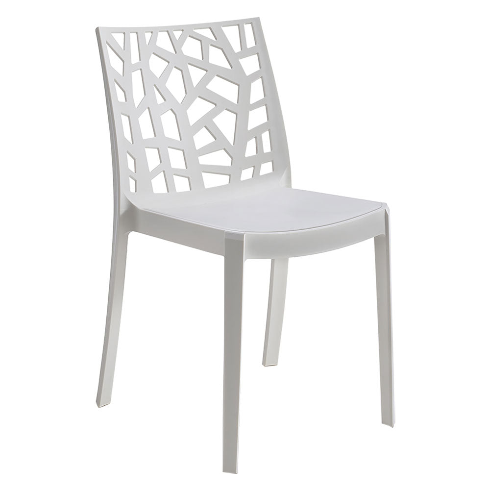 Sedia da giardino Matrix in polipropilene bianco impilabile 47x55x82 cm