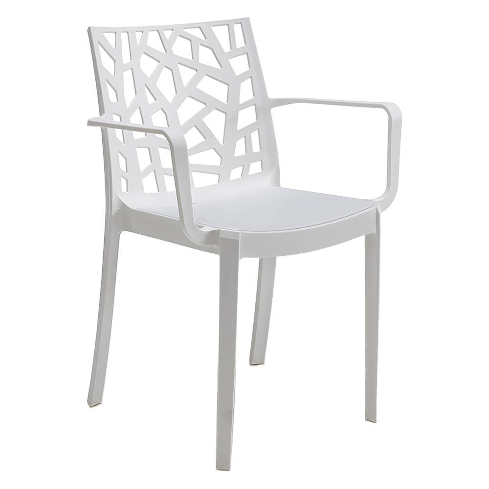 Sedia Matrix Armchair in polipropilene bianco da giardino impilabile 58x55x82 cm Immagine principale del prodotto