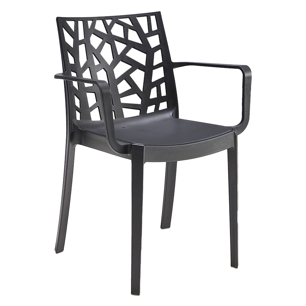 Sedia da giardino Matrix Armchair in polipropilene grafite con braccioli impilabile