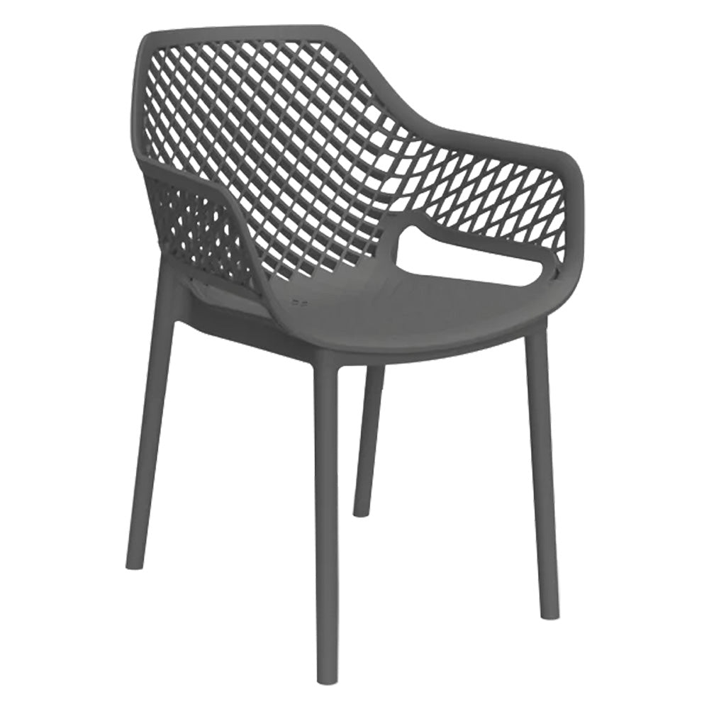 Sedia da giardino Aria Armchair in polipropilene impilabile colore grafite 58x60x82 cm Immagine principale del prodotto