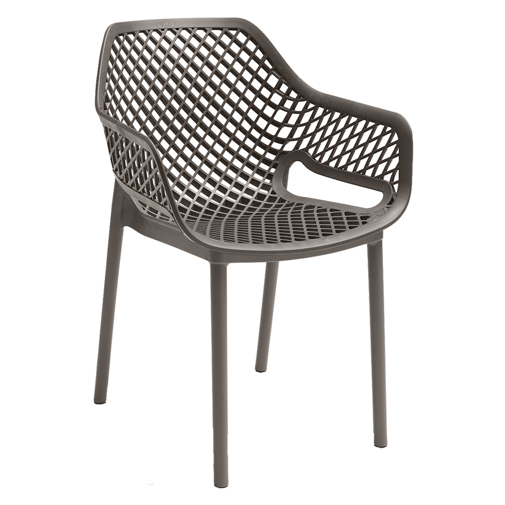 Sedia da esterno modello Aria Armchair in polipropilene taupe 58x60x82 cm