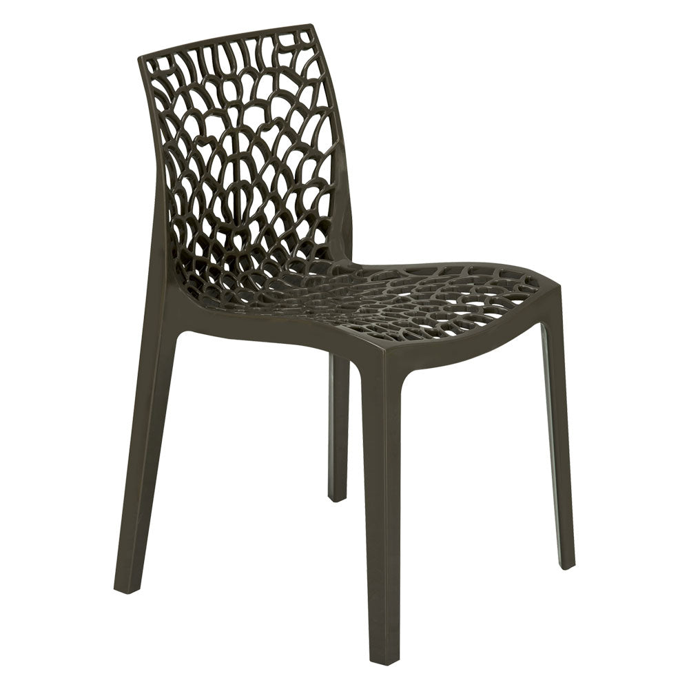Sedia in polipropilene Gruvyer Moka 52x51xh.81 cm per interno ed esterno