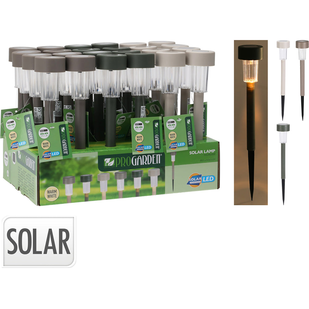 Lampada solare da giardino alta 55 cm con puntale e luce LED calda