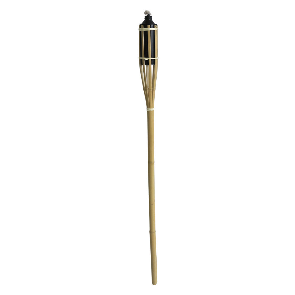 Torcia da giardino in bambù da 120 cm con serbatoio in metallo da 0,625 l