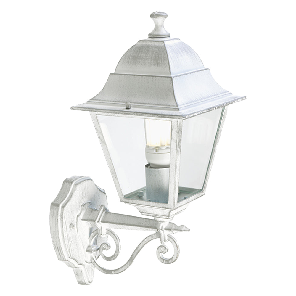 Lanterna da parete OLD Sovil in alluminio bianco/argento 42x18x28 cm per esterni