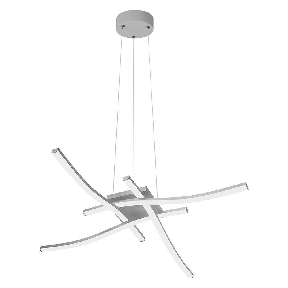 Applique a sospensione LED Tratti silver 35W 4000K in alluminio e silicone per parete e soffitto