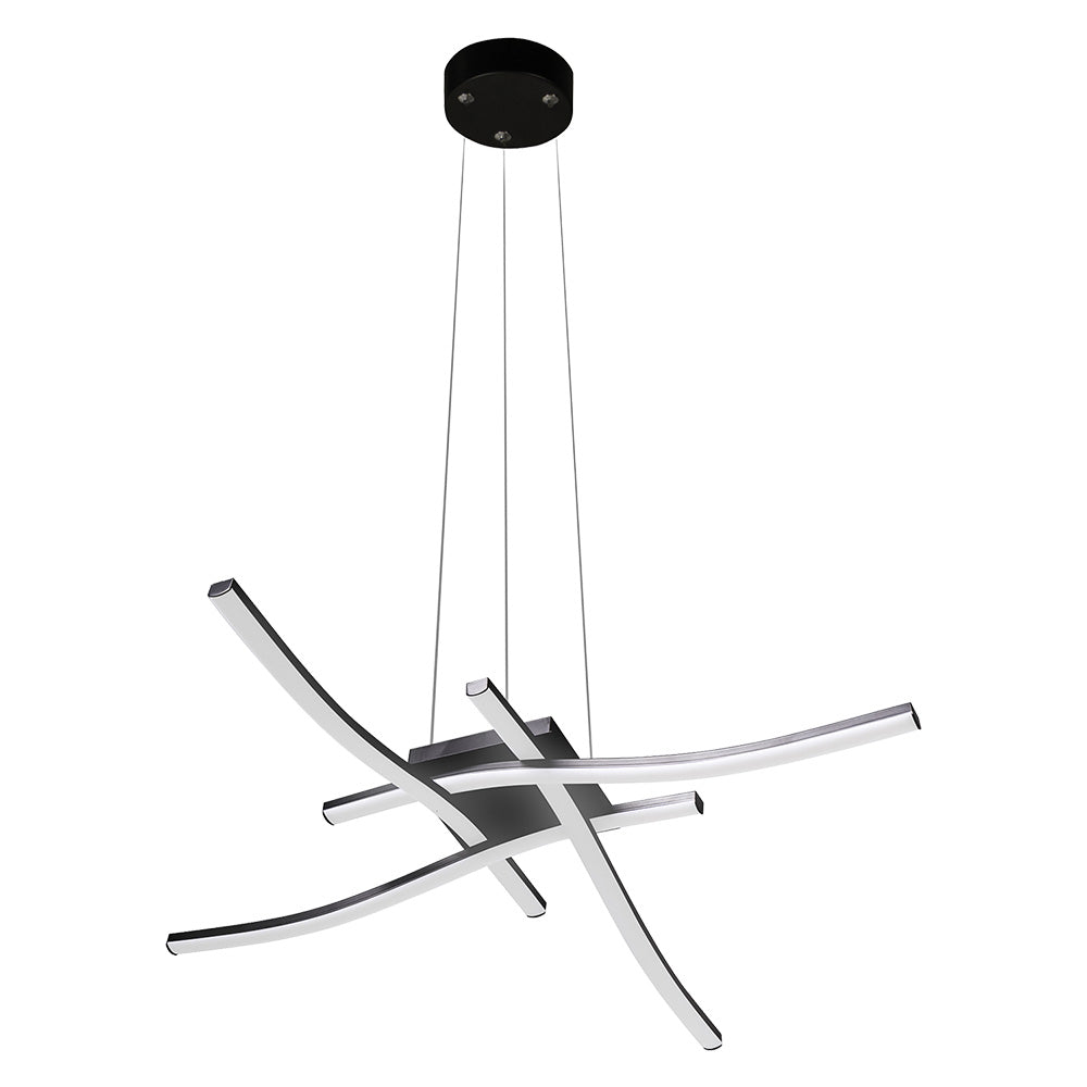 Applique LED a sospensione e parete nero 35W 4000K serie Tratti
