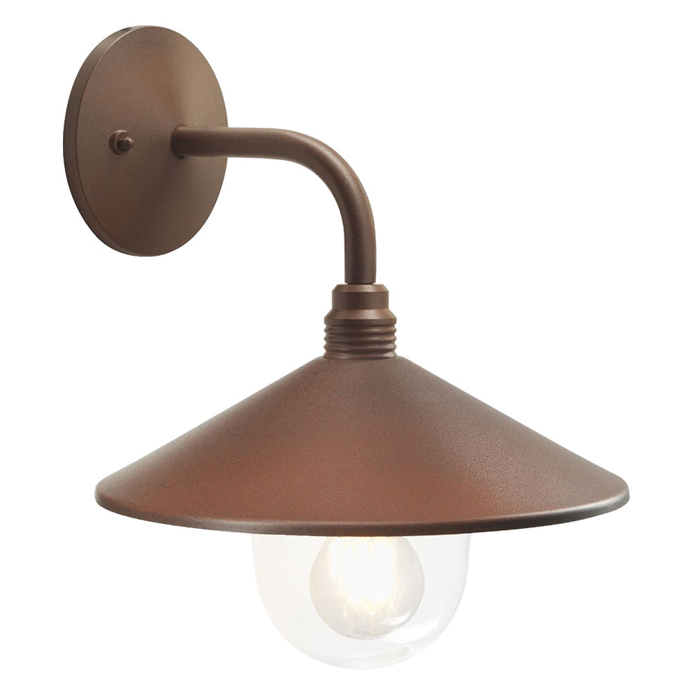 Applique da esterno Spectre in alluminio colore corten con diffusore in vetro trasparente 29x33x13 cm Immagine principale del prodotto