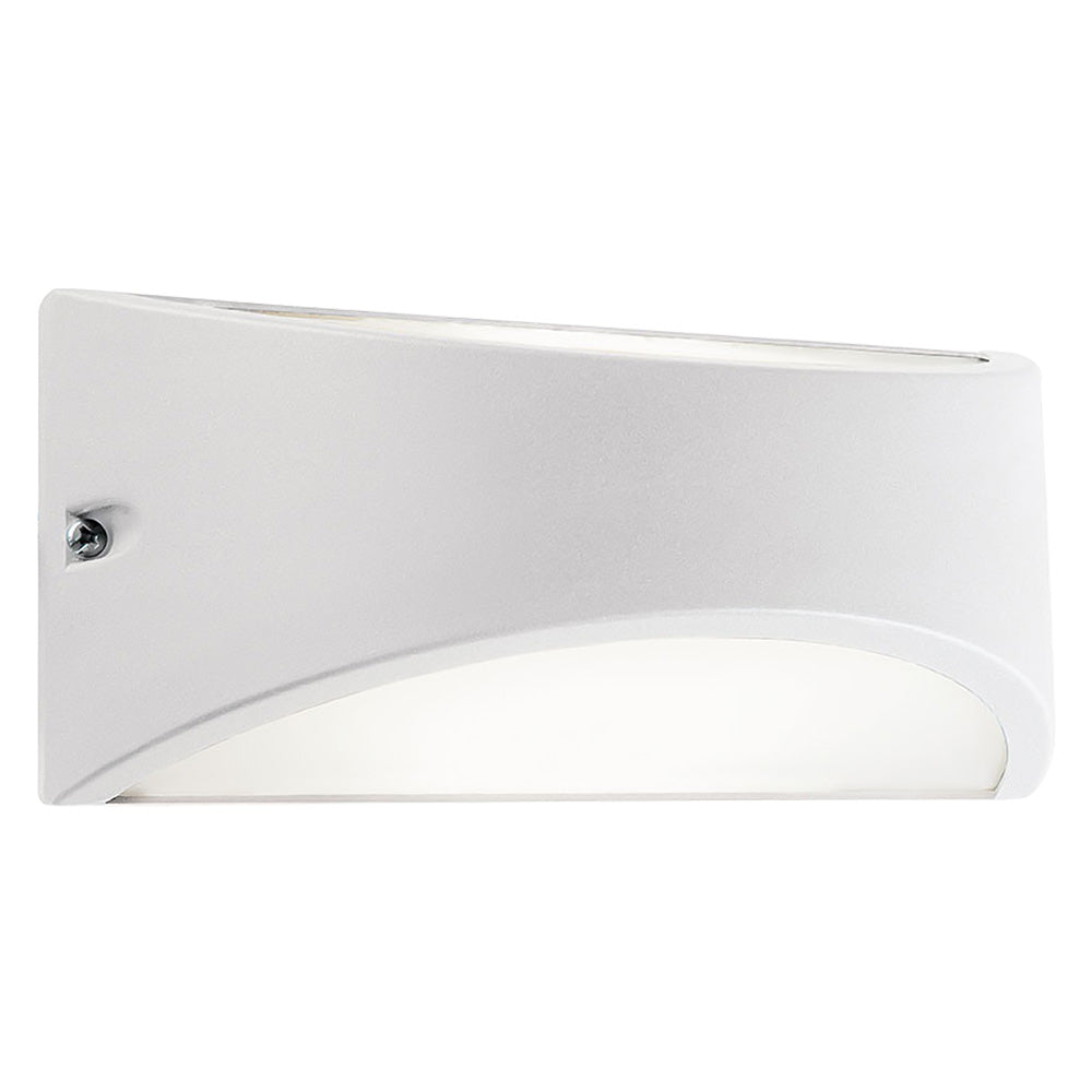 Applique LED Tibet bianco 10W 22x10x10 cm per esterni IP54 in alluminio e resina satinata